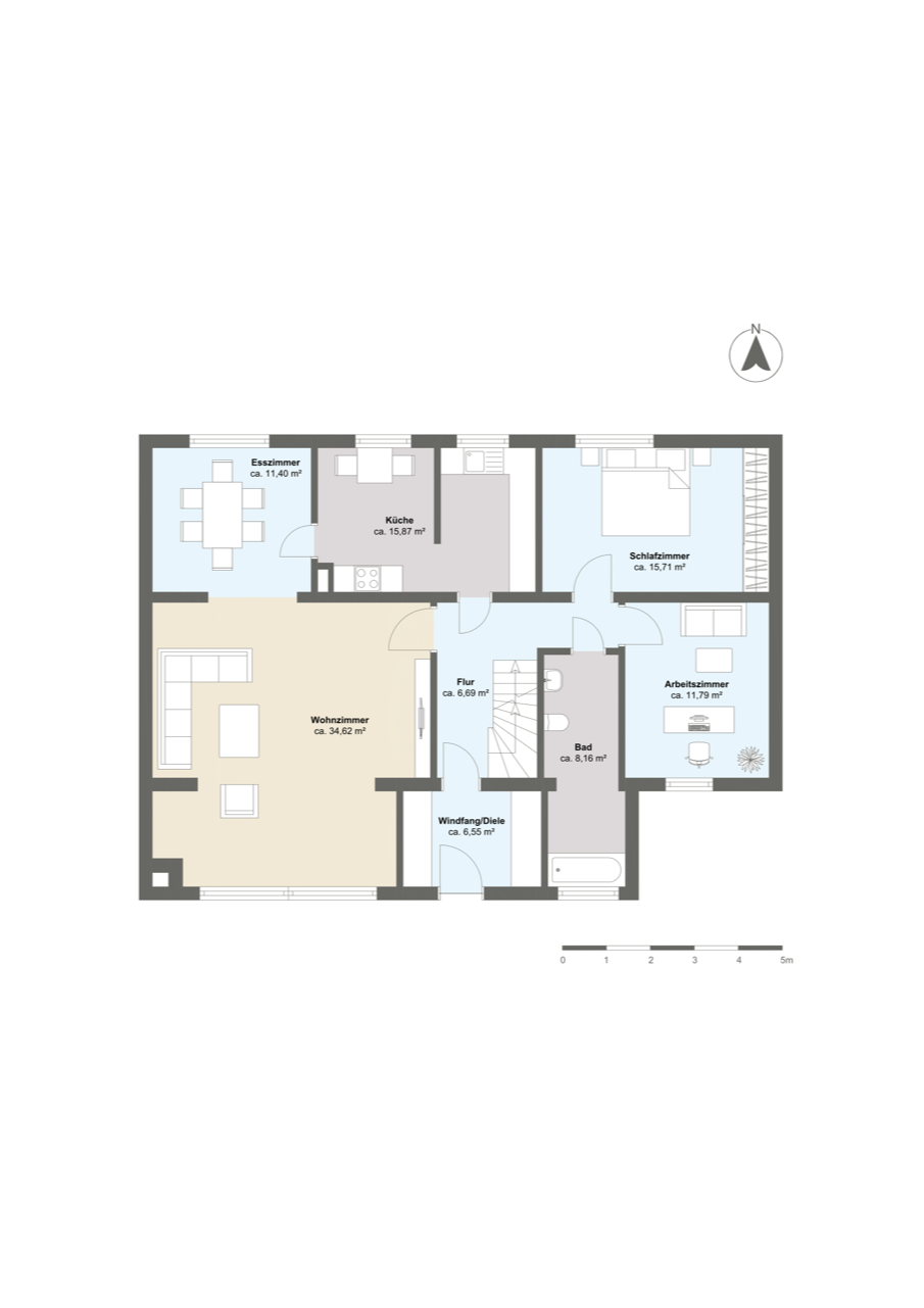 Landhaus Burgwedel-Oldhorst — Grundriss Erdgeschoss